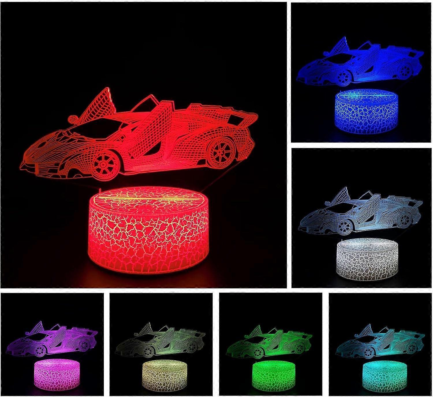 3D Optical Illusion Night Light Visual Creative LED Desk Lamp Remote and Touch Control 7 or 16 Color Changes V1263-JX-2260