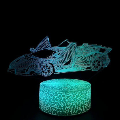 3D Optical Illusion Night Light Visual Creative LED Desk Lamp Remote and Touch Control 7 or 16 Color Changes V1263-JX-2260