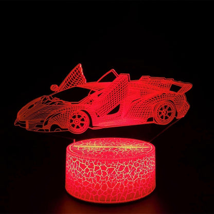 3D Optical Illusion Night Light Visual Creative LED Desk Lamp Remote and Touch Control 7 or 16 Color Changes V1263-JX-2260