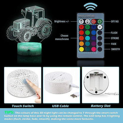 3D Led Night Light Optical Illusion Lamp With 16 Colors Change And Smart Touch V1263-JX-2262