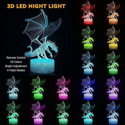 Dragon Lamp. Flying Dragon Night Light. Remote Control & 16 Colors Illusion V1263-JX-2264