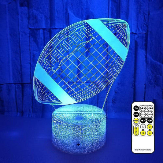 Football Night Lights For babies - 3D Led Illusion Lamp With Touch & Remote Control V1263-JX-2265