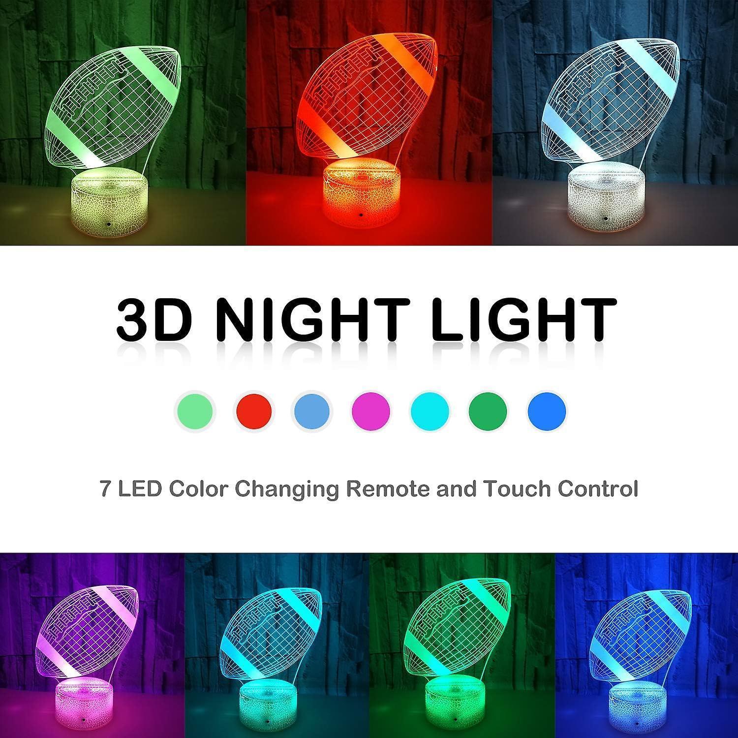 Football Night Lights For babies - 3D Led Illusion Lamp With Touch & Remote Control V1263-JX-2265