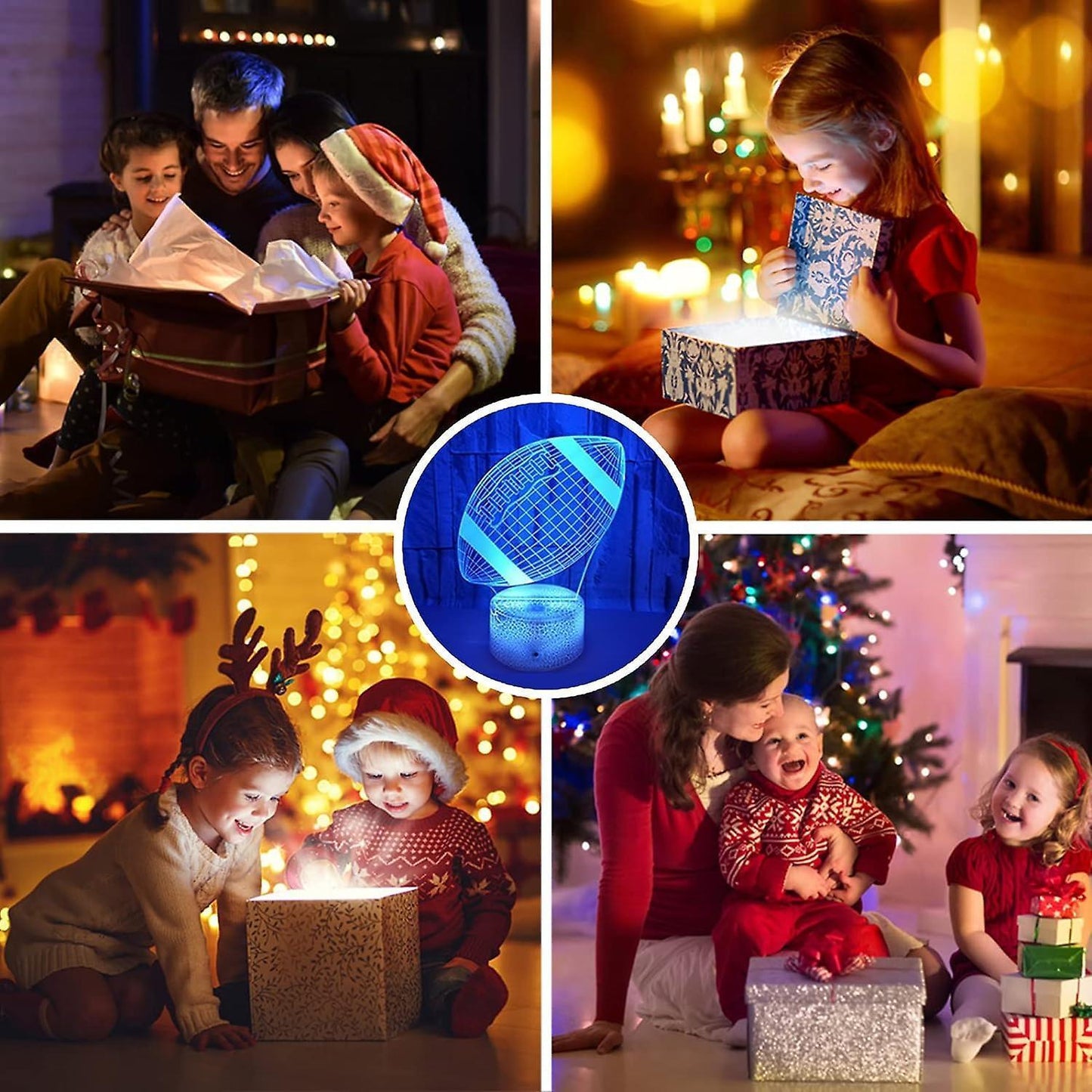 Football Night Lights For babies - 3D Led Illusion Lamp With Touch & Remote Control V1263-JX-2265