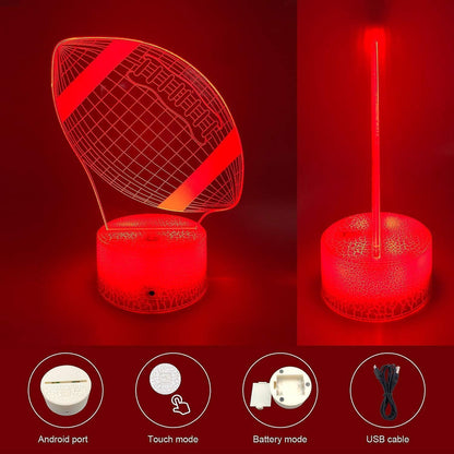 Football Night Lights For babies - 3D Led Illusion Lamp With Touch & Remote Control V1263-JX-2265