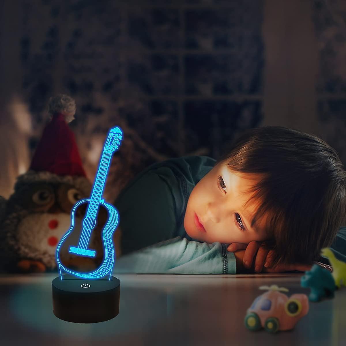 3D Night Light Guitar Gifts for Music Lovers, 3D Illusion Lamp with Remote Gift V1263-JX-2266