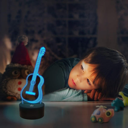 3D Night Light Guitar Gifts for Music Lovers, 3D Illusion Lamp with Remote Gift V1263-JX-2266