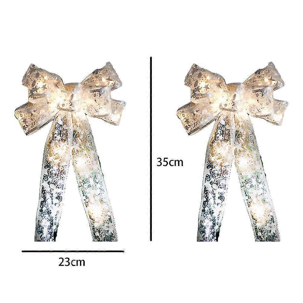 Christmas Transparent Glowing Bow Christmas Tree Decor Xmas Ornament V1263-JX-2275