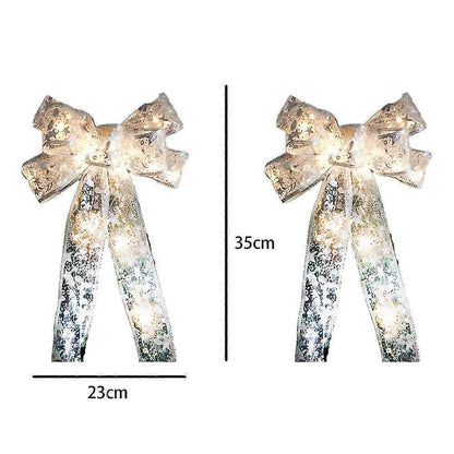 Christmas Transparent Glowing Bow Christmas Tree Decor Xmas Ornament V1263-JX-2275