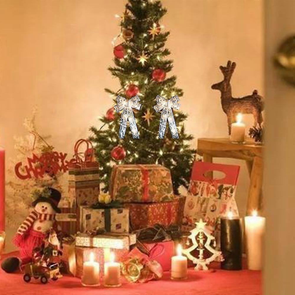 Christmas Transparent Glowing Bow Christmas Tree Decor Xmas Ornament V1263-JX-2275