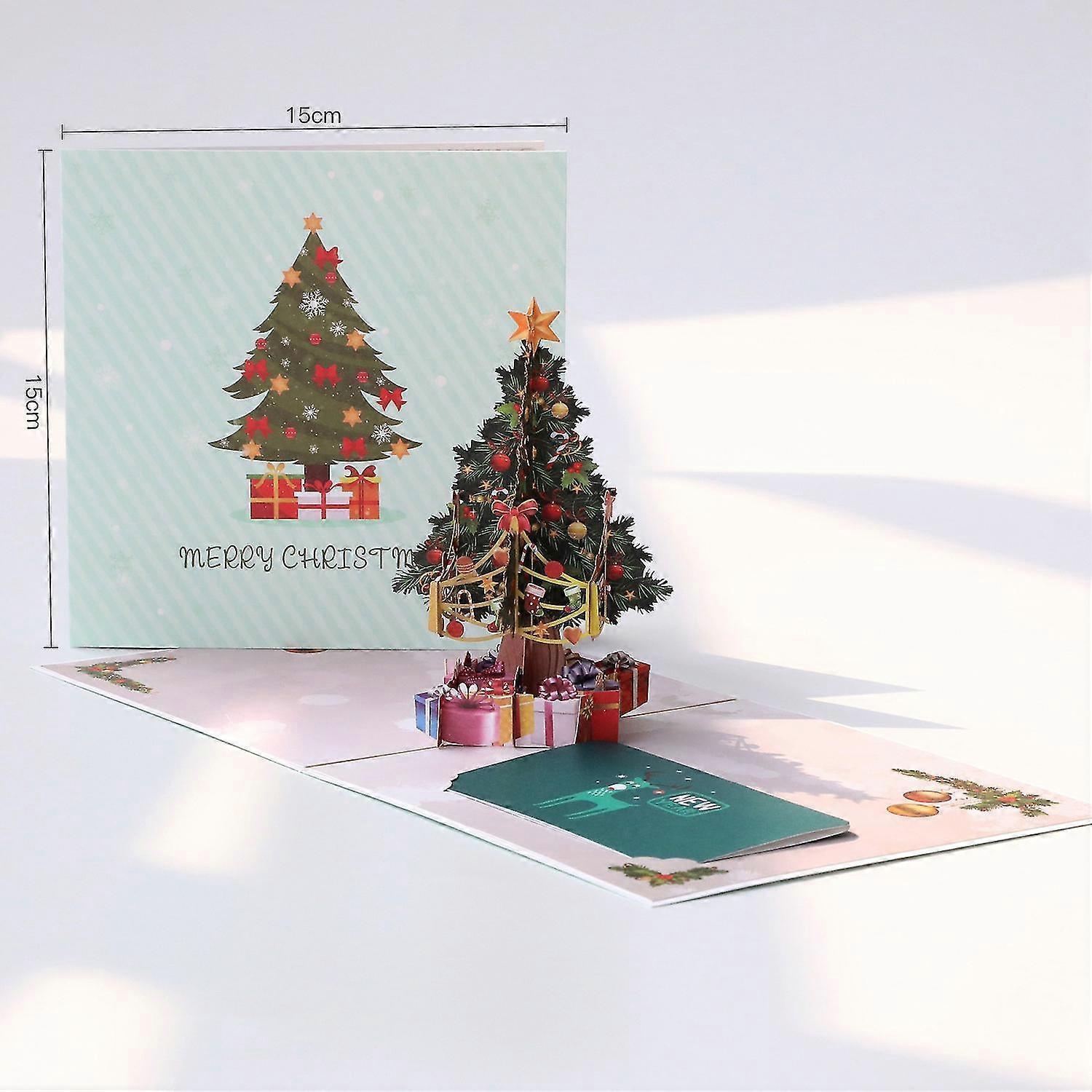 Christmas Card 3d Christmas Card Novel And Optimistic Gift New Year Gift (1 Christmas Tree 15*15cm) V1263-JX-2278