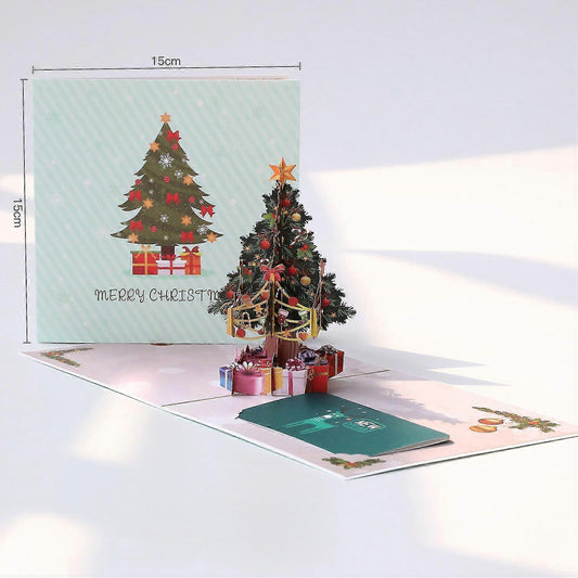 Christmas Card 3d Christmas Card Novel And Optimistic Gift New Year Gift (1 Christmas Tree 15*15cm) V1263-JX-2278