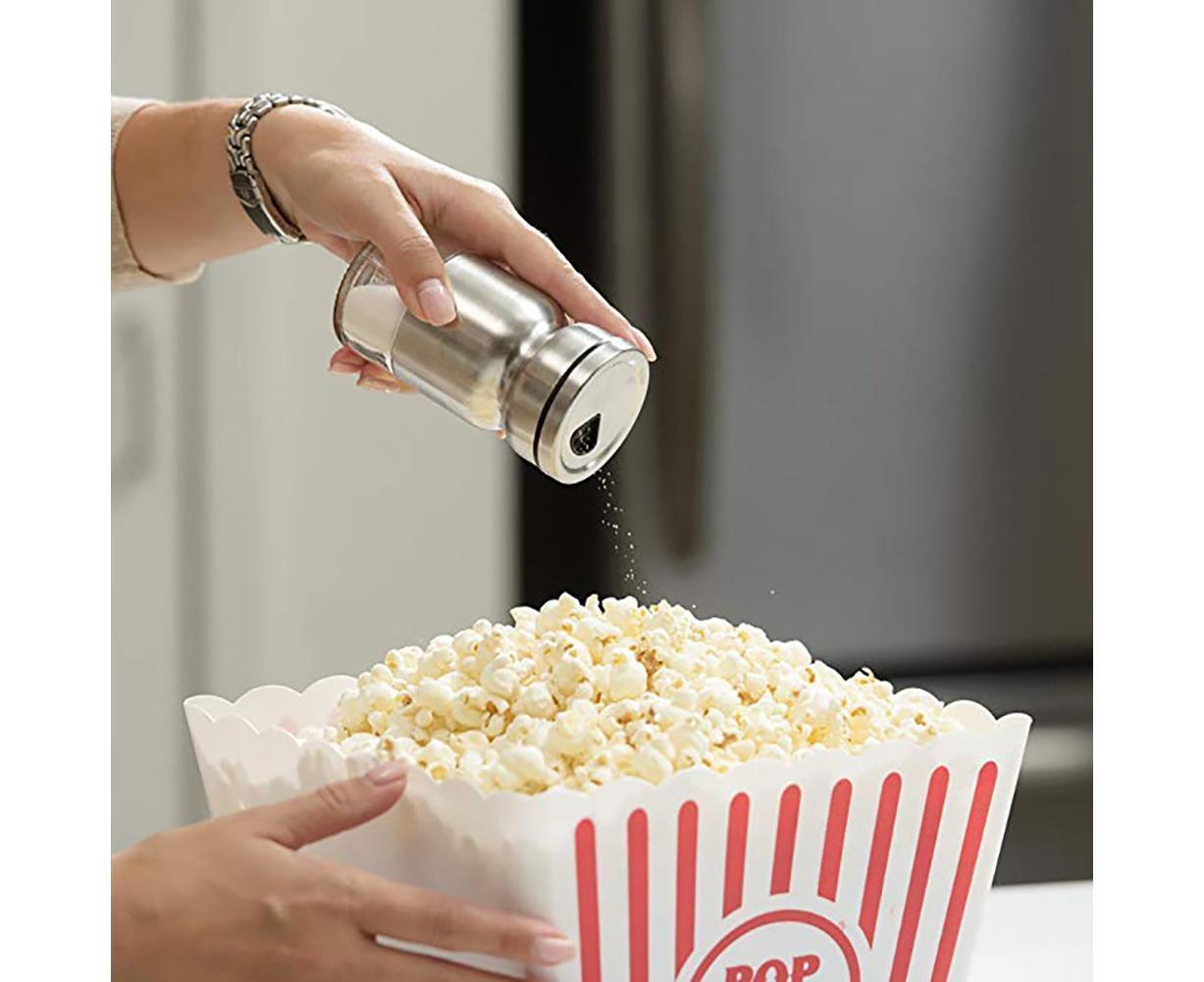 Salt Spice Shaker Dispenser Adjustable Pour Holes Stainless Steel Pepper Box Can-Silver V1263-JX-228