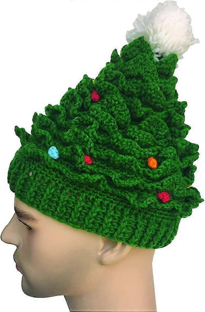 Unisex Christmas Winter Knitted Crochet Beanie Santa Hat Bearded Caps V1263-JX-2281