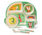 Bamboo Babies tableware set, 5-piece tableware set plate, bowl, spoon, fork, cup, recycled natural material V1263-JX-2291