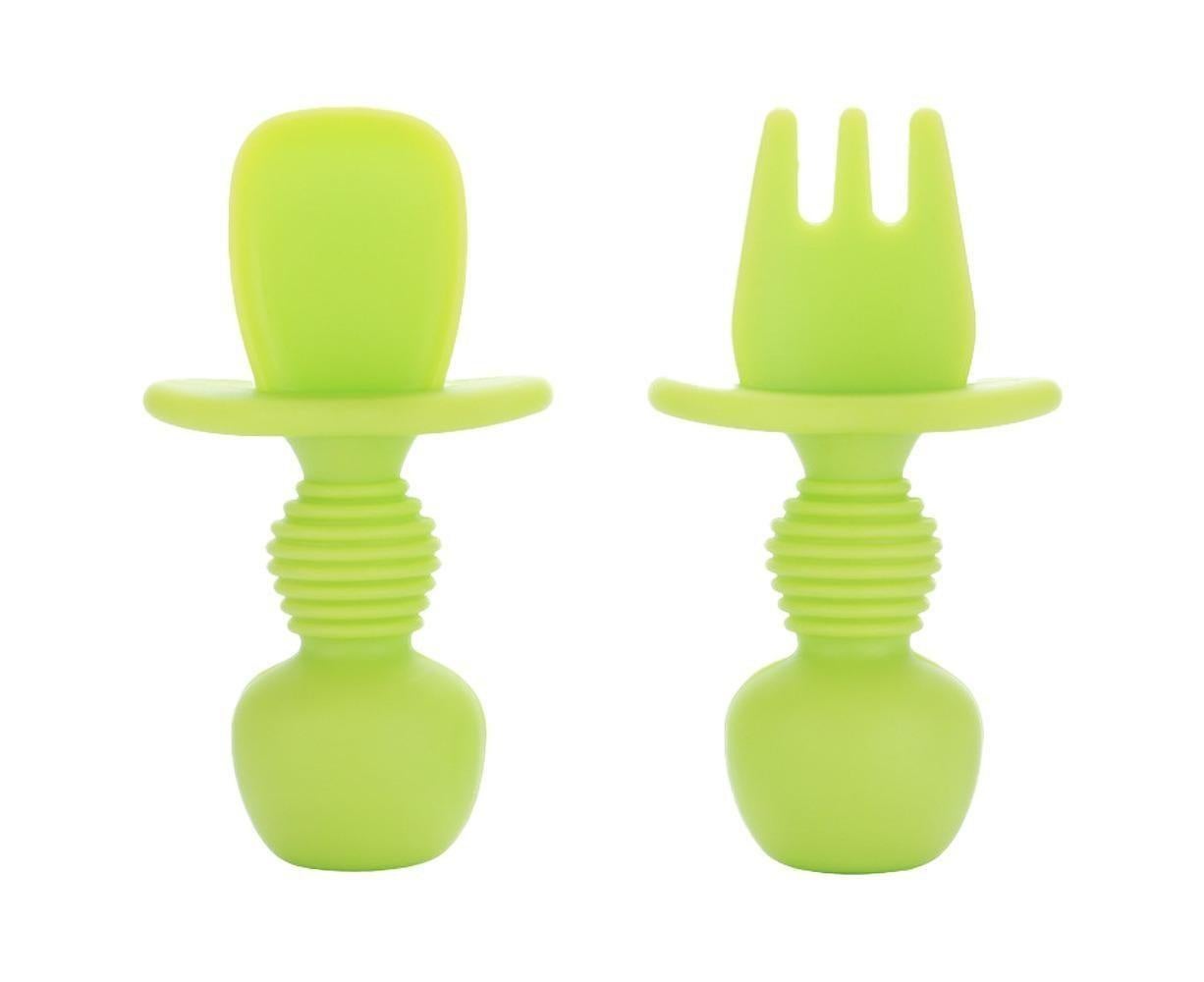 Babies Utensils Set - Silicone Babies Utensils - Anti-Choke Babies Spoon And Babies Fork Utensils Set V1263-JX-2293