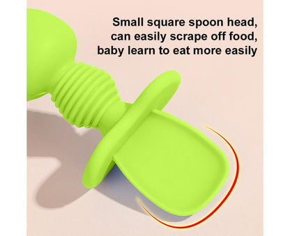 Babies Utensils Set - Silicone Babies Utensils - Anti-Choke Babies Spoon And Babies Fork Utensils Set V1263-JX-2293