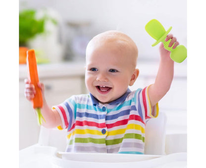 Babies Utensils Set - Silicone Babies Utensils - Anti-Choke Babies Spoon And Babies Fork Utensils Set V1263-JX-2293