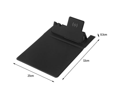 1 Set Wireless Charger Pad 15 W Delicate Texture Pen Storage Fast Induction with Mouse Pad QI Standard V1263-JX-230