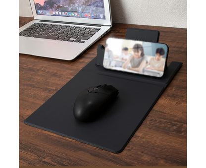 1 Set Wireless Charger Pad 15 W Delicate Texture Pen Storage Fast Induction with Mouse Pad QI Standard V1263-JX-230