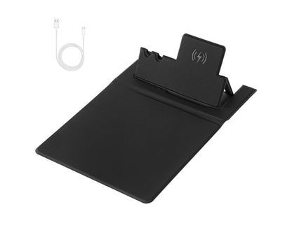 1 Set Wireless Charger Pad 15 W Delicate Texture Pen Storage Fast Induction with Mouse Pad QI Standard V1263-JX-230