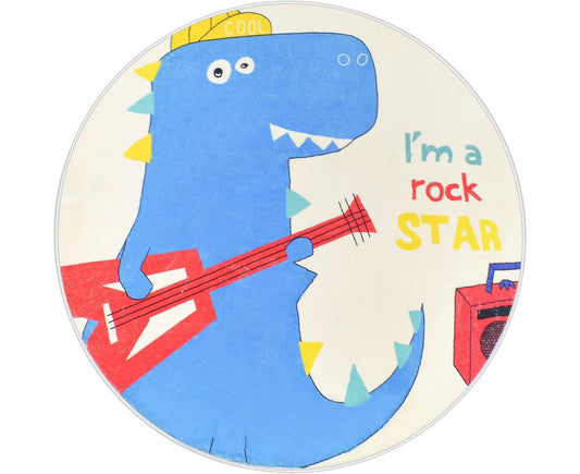 Babies Room Carpet 91cm Round Dinosaur Carpet Cute Bedroom Rug Boys Room Decor Non Slip Babies Rug Babies V1263-JX-2302