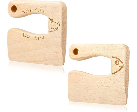 2 Pieces Wooden Babies Knife For Cooking, Babies secure Knives Wooden Babies Knife For Cooking And Cutting V1263-JX-2303