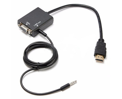 1080P HDMI-compatible to VGA Multi-Display Video Converter Adapter Cable for PC DVD HDTV - Black V1263-JX-232