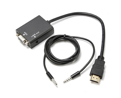 1080P HDMI-compatible to VGA Multi-Display Video Converter Adapter Cable for PC DVD HDTV - Black V1263-JX-232