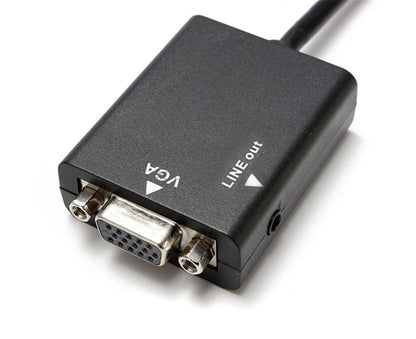 1080P HDMI-compatible to VGA Multi-Display Video Converter Adapter Cable for PC DVD HDTV - Black V1263-JX-232
