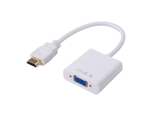 1080P VGA Male to HDMI-compatible Video Adapter Universal Gold Plated Female for PC HDTV - White V1263-JX-233