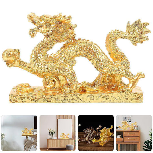 Vintage Dragon Ornament Desktop Simulation Chinese Dragon Decor Resin Dragon V1263-JX-2331