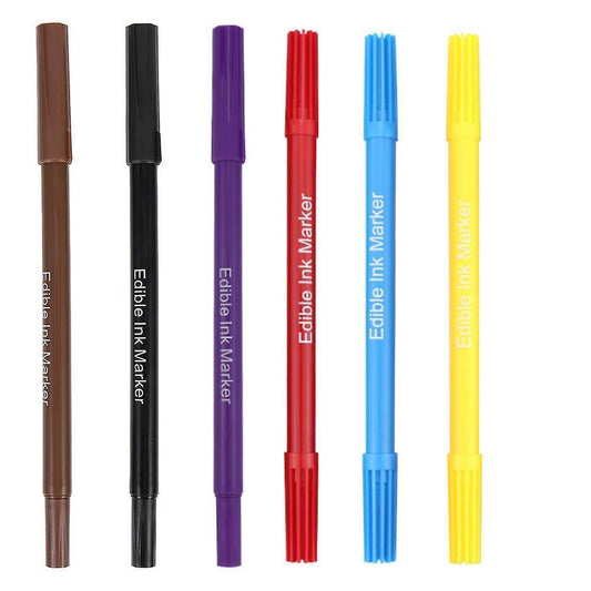 6pcs Double-tips Food Markers Practical Edible Pens Cookie Decorating Pens Convenient Edible Markers V1263-JX-2376