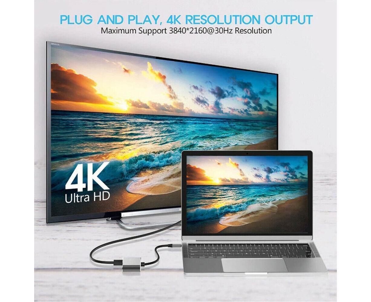 4 in 1 USB Type-C to HDMI-compatible VGA Card Reader Ports Hub Adapter for MacBook Pro - Black V1263-JX-238