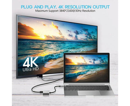 4 in 1 USB Type-C to HDMI-compatible VGA Card Reader Ports Hub Adapter for MacBook Pro - Black V1263-JX-238