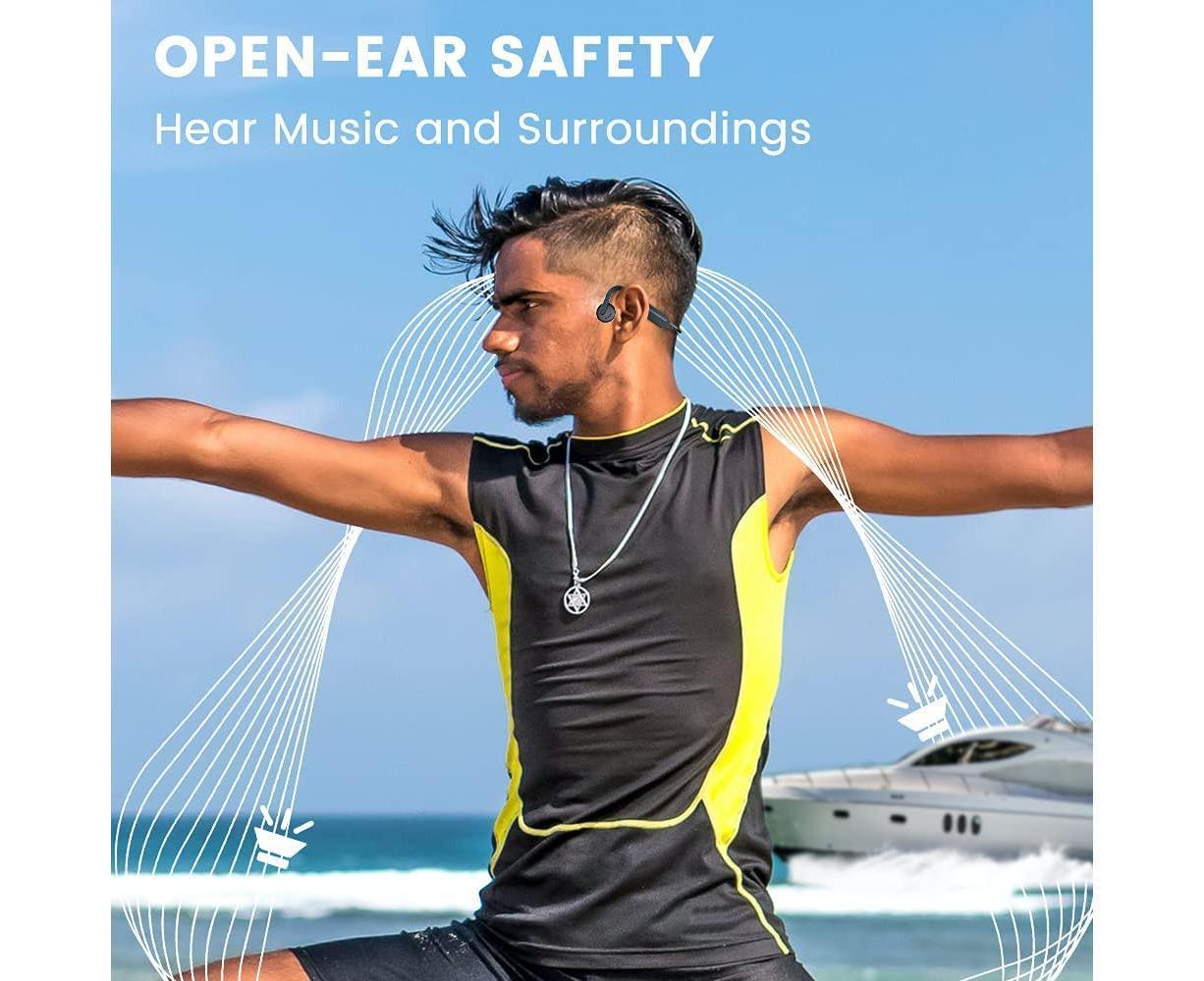 Air Open Ear Bone Conduction Headphones Wireless Bluetooth 5.0 with Mic V1263-JX-24
