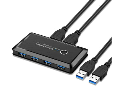 4 USB 2.0 Output Port Computer Sharing Hub Switcher Selector for Mac Chrome OS - Black V1263-JX-240