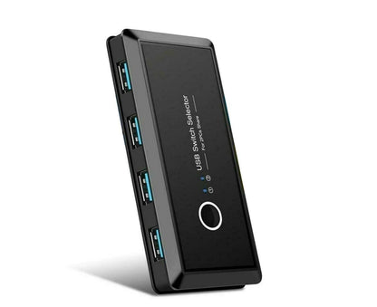 4 USB 2.0 Output Port Computer Sharing Hub Switcher Selector for Mac Chrome OS - Black V1263-JX-240