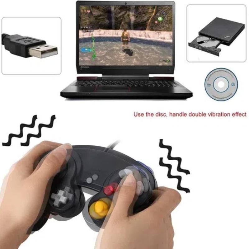 Wired Game Controller for NGC Console - Classic Design,Compatible with GameCube,Vibration Feature - Purple V1263-JX-2402