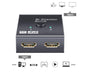 4K HDMI-compatible Dual Multiport Adapter with 2 LED Display Indicators Devices Switcher - Black V1263-JX-241