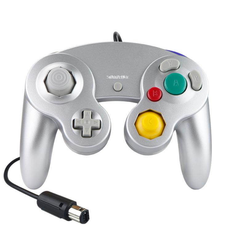 Wired Game Controller for NGC Console - Classic Design,Compatible with GameCube,Vibration Feature - Silver V1263-JX-2411