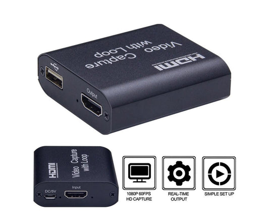 4K HDMI-compatible to USB2.0 High Clarity 1080P Video Capture Card Dongle for Game Live Streaming - Black V1263-JX-242