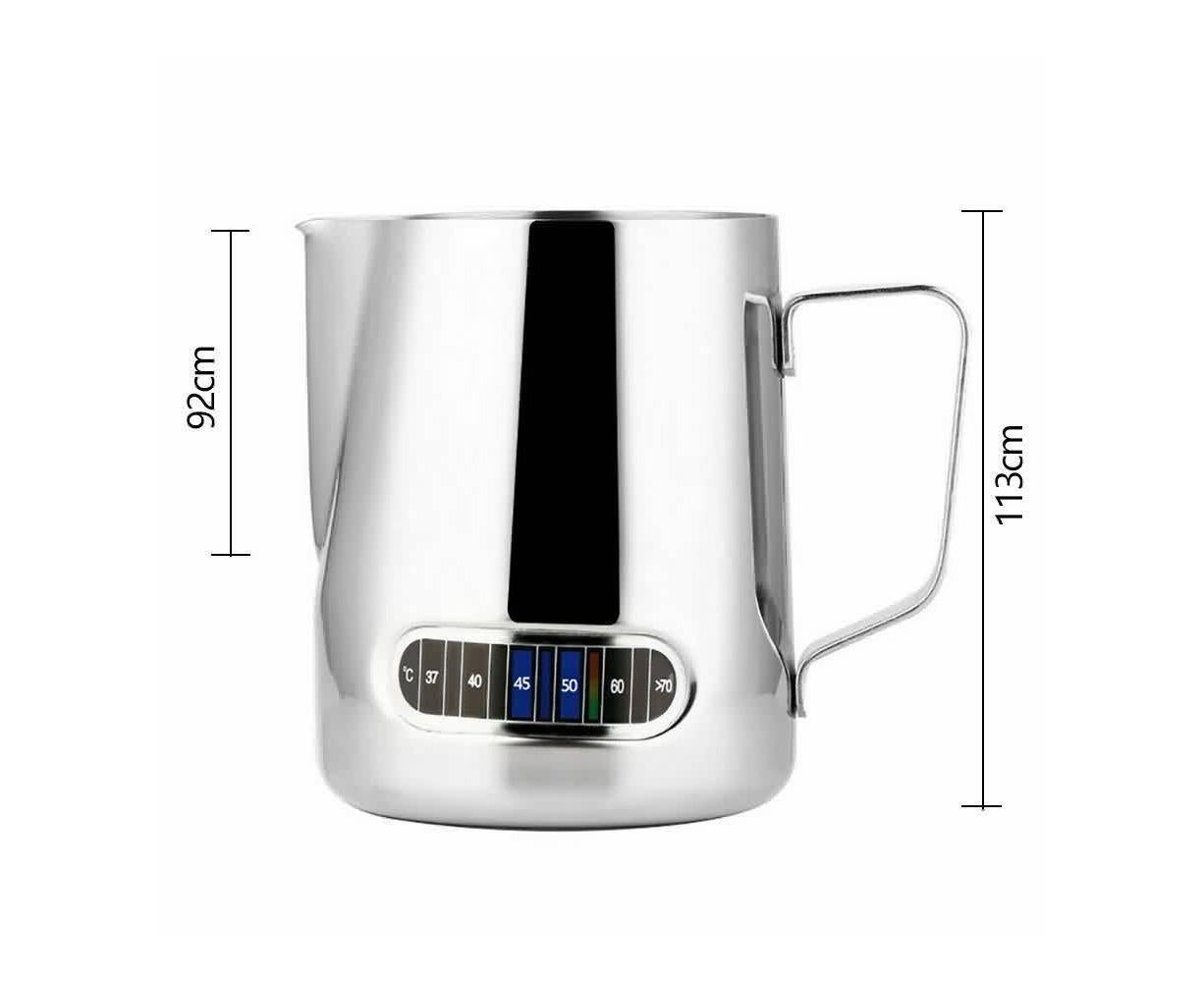 600ml Milk Frothing Thermometer Espresso Coffee Pitcher Stainless Steel Jug V1263-JX-2421