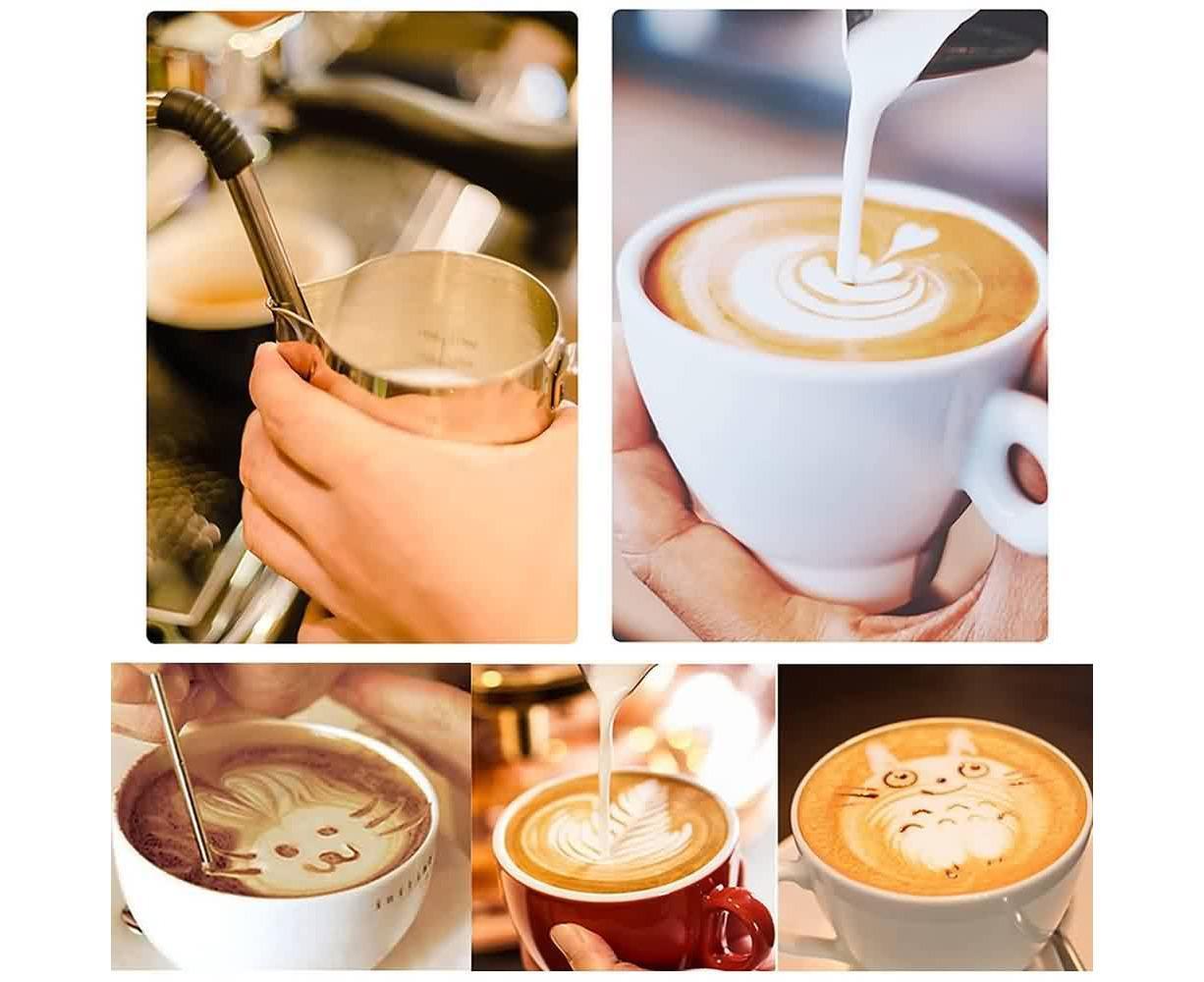 600ml Milk Frothing Thermometer Espresso Coffee Pitcher Stainless Steel Jug V1263-JX-2421