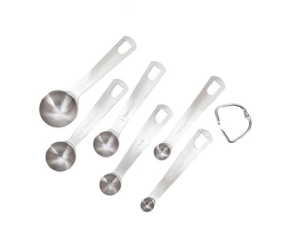 6Pcs Stainless Steel Measuring Spoons Set Measure Baking Coffee Kitchen Tool V1263-JX-243
