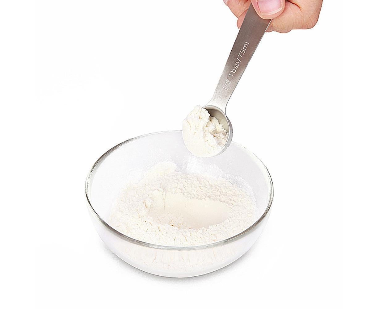 6Pcs Stainless Steel Measuring Spoons Set Measure Baking Coffee Kitchen Tool V1263-JX-243