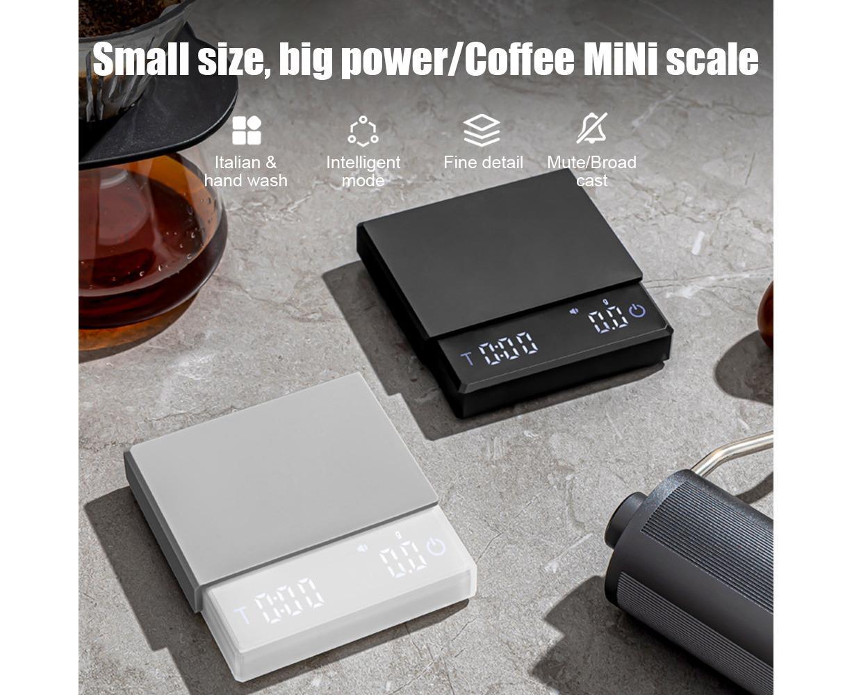 Mini Coffee Scale with Timer, 2kg/0.1g Accurate 3 Modes Type-C Rechargeable Portable Digital Scale for V1263-JX-2433