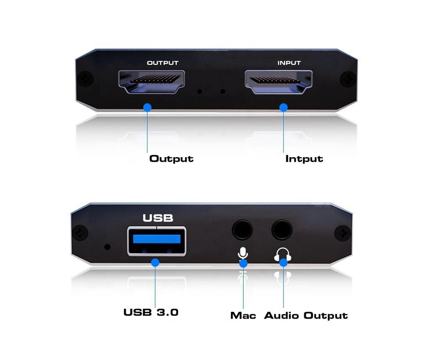 4K HDMI-compatible USB2.0 Video Capture Card Game Live Streaming Recording Box Adapter - Black V1263-JX-244