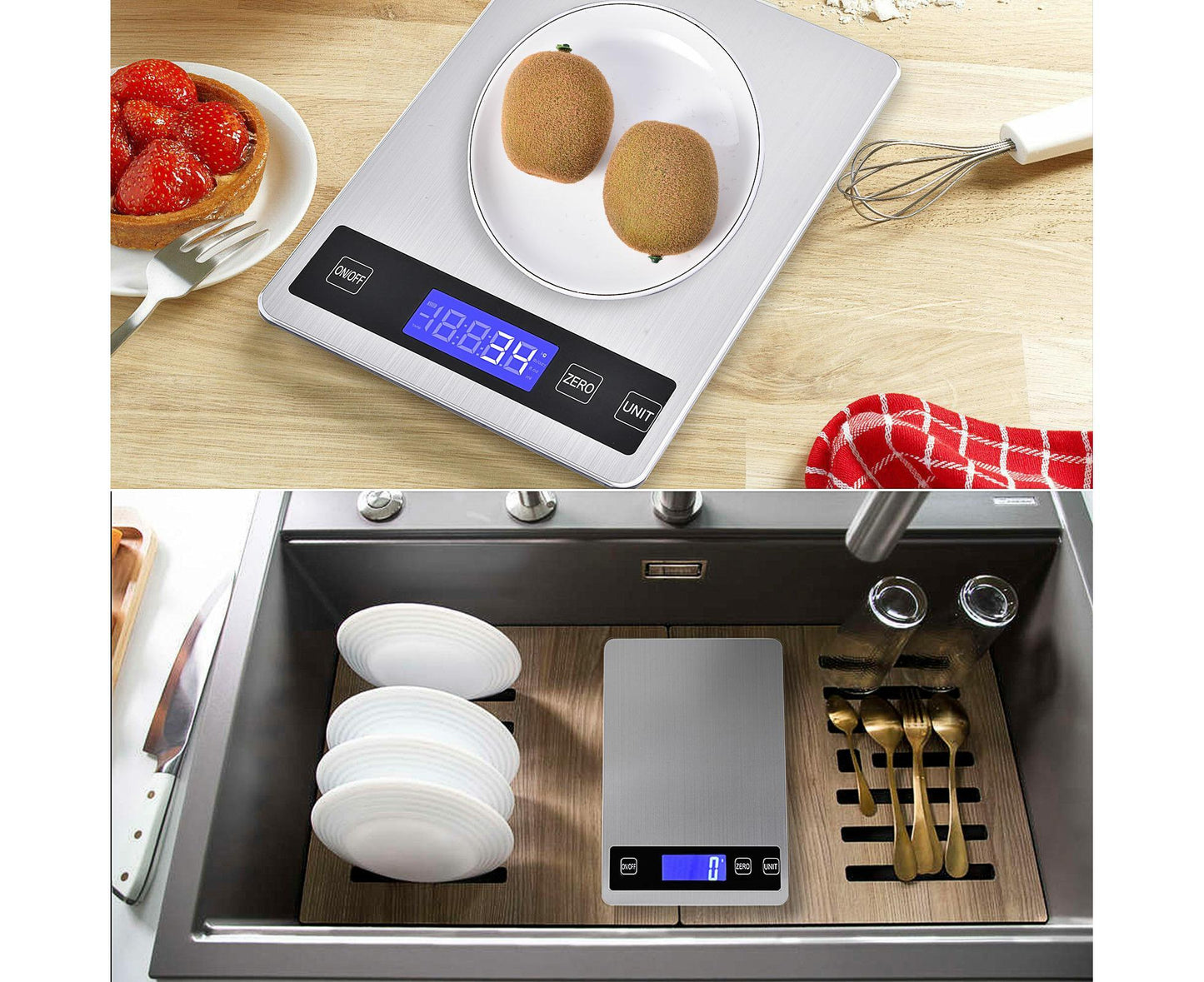 Kitchen Scale Durable Lightweight Electronic Scale Stainless Steel Fast Digital Weight Measure Tool V1263-JX-2445
