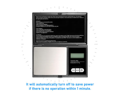 Portable Digital Scale 200g/0.01g High Precision Gold Scale Jewelry Scale with 7 Units Mini Pocket Electronic V1263-JX-2447